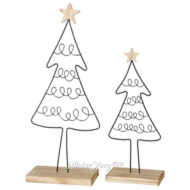 Набор декоративных елок Барнсли 24-32 см, 2 шт Boltze