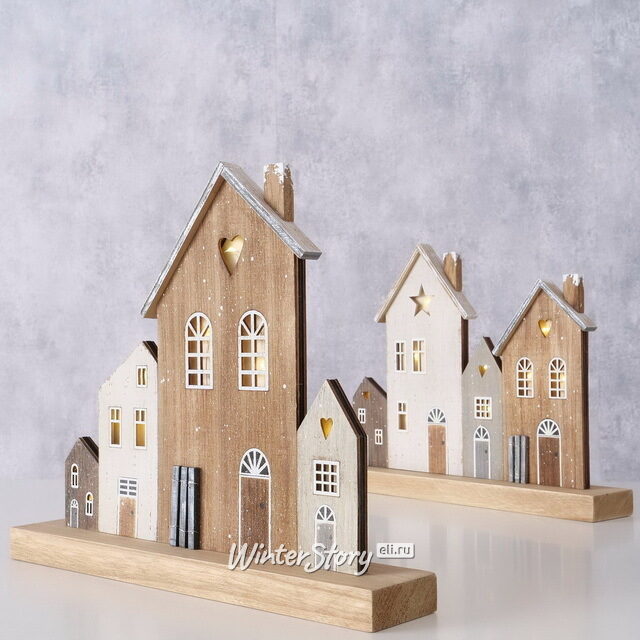 Интерьерная декорация Домики Амстелвена 28*23 см, с подсветкой Boltze