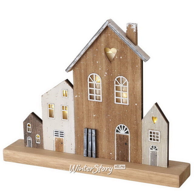 Интерьерная декорация Домики Амстелвена 28*23 см, с подсветкой Boltze