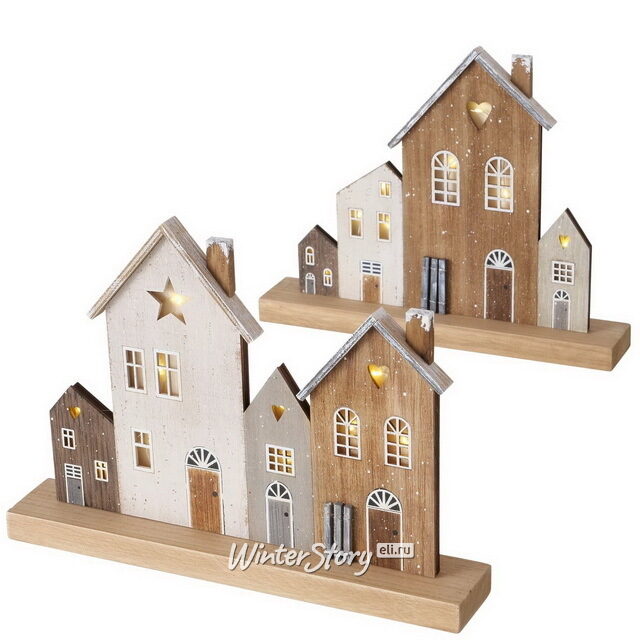 Интерьерная декорация Домики Амстелвена 28*23 см, с подсветкой Boltze