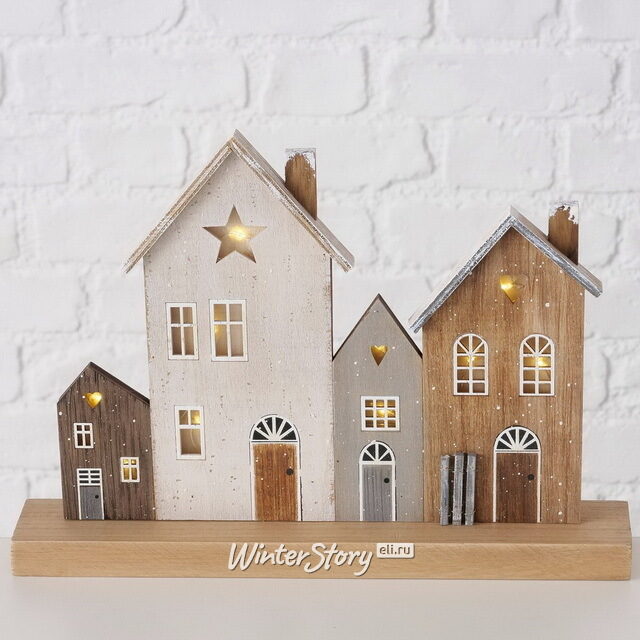 Интерьерная декорация Домики Кюлемборга 28*23 см, с подсветкой Boltze