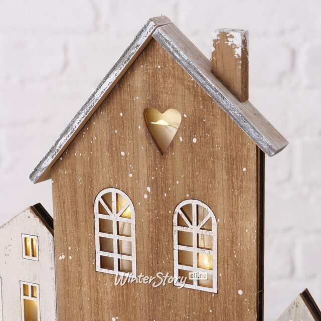 Интерьерная декорация Домики Амстелвена 28*23 см, с подсветкой Boltze