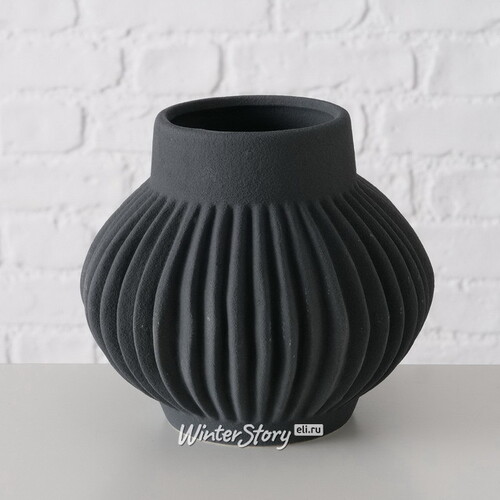 Керамическая ваза Лануарно 18 см черная Boltze