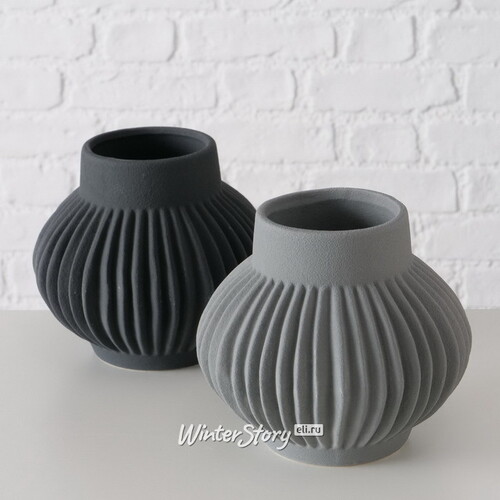Керамическая ваза Лануарно 18 см черная Boltze