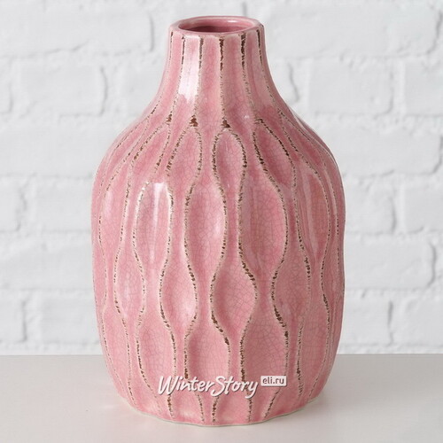 Керамическая ваза Мелания 21 см светло-розовая Boltze
