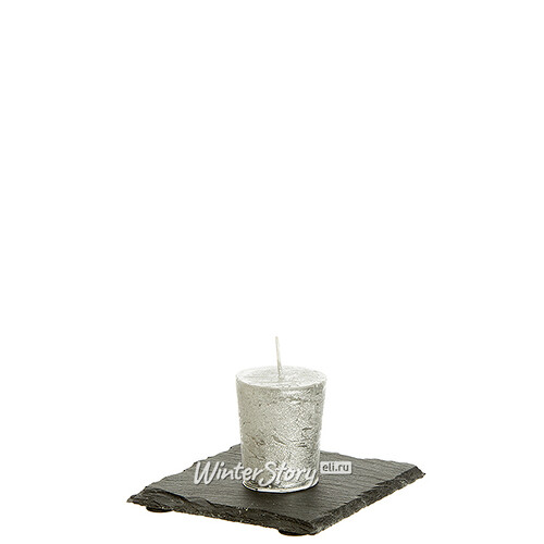 Чайная свеча Металлик серебряная Kaemingk