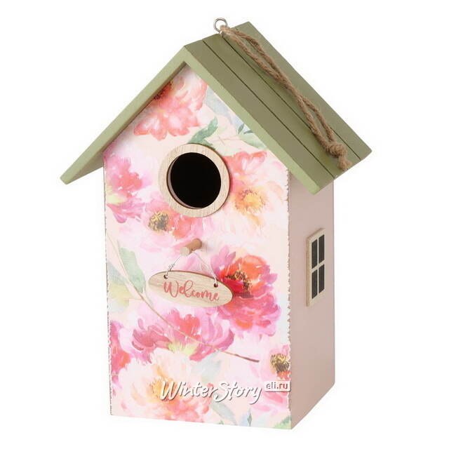 Садовое украшение Скворечник Mondoro 22*15 см зеленый Boltze