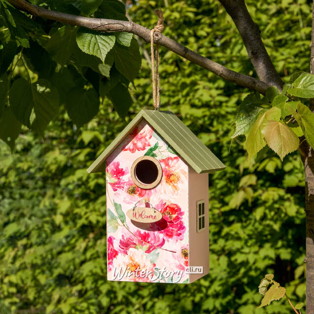 Садовое украшение Скворечник Mondoro 22*15 см зеленый Boltze