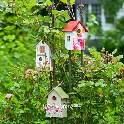 Садовое украшение Скворечник Village 25*15 см розовый Boltze
