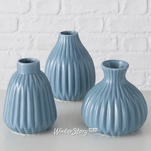 Фарфоровая ваза Kaleria 12 см голубая Boltze