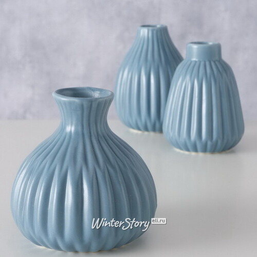 Фарфоровая ваза Kaleria 12 см голубая Boltze