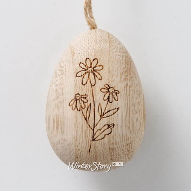 Пасхальные украшения Яйца Монтклар 7 см, 6 шт, дерево, подвеска Boltze