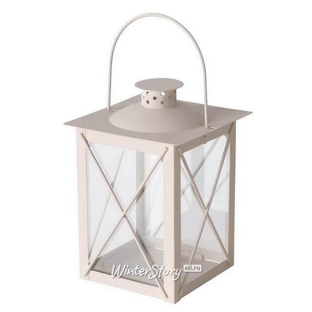 Декоративный подсвечник-фонарь Стюарт 20 см бежевый Boltze