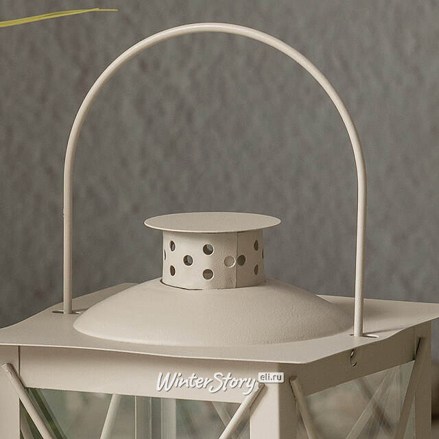 Декоративный подсвечник-фонарь Стюарт 20 см бежевый Boltze