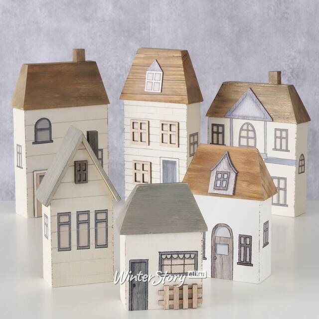 Набор декоративных домиков Бергстром 15-23 см, 6 шт Boltze
