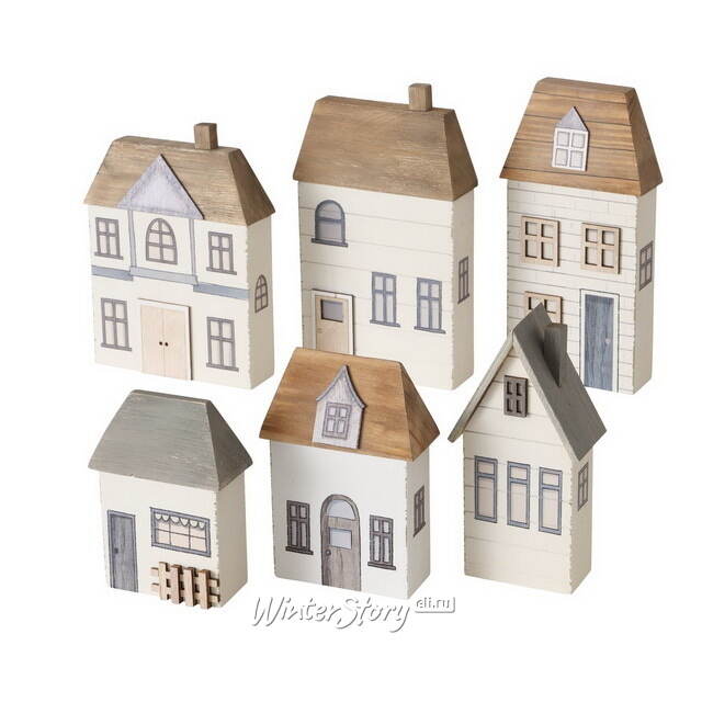 Набор декоративных домиков Бергстром 15-23 см, 6 шт Boltze