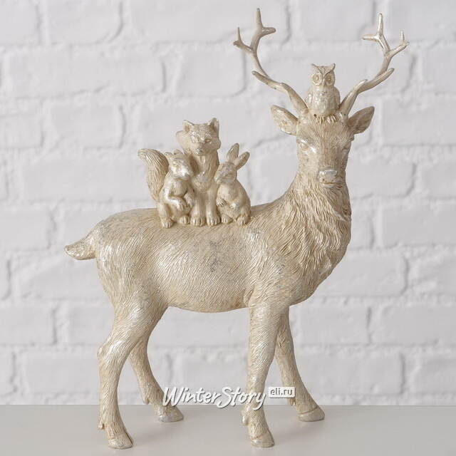 Декоративная фигурка Олень Салливан с друзьями 19 см Boltze