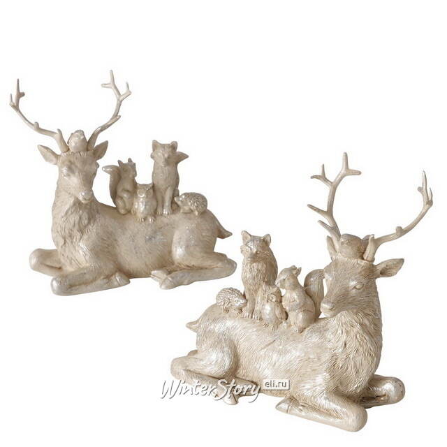 Декоративная фигурка Олень Хантер с друзьями 14 см Boltze