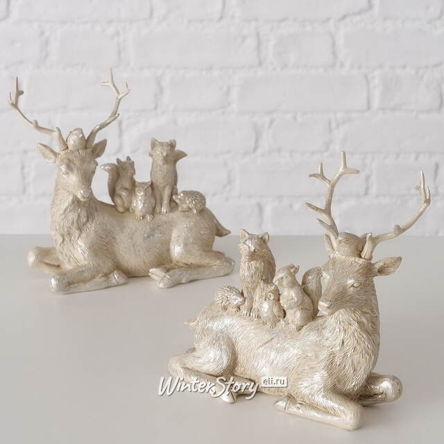 Декоративная фигурка Олень Хантер с друзьями 14 см Boltze