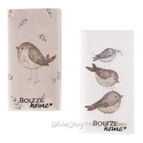 Бумажные салфетки Птички Пикколло 17*8 см, 16 шт Boltze