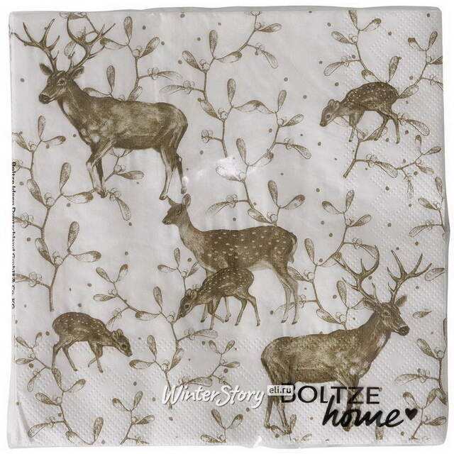 Бумажные салфетки Семейство Оленей 17*17 см, 20 шт Boltze