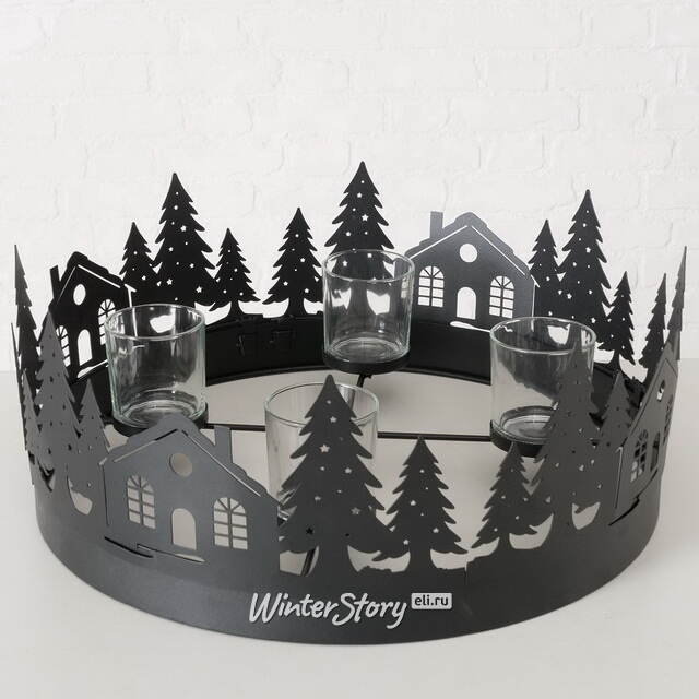 Декоративный подсвечник Домики в Лесу 45*19 см Boltze