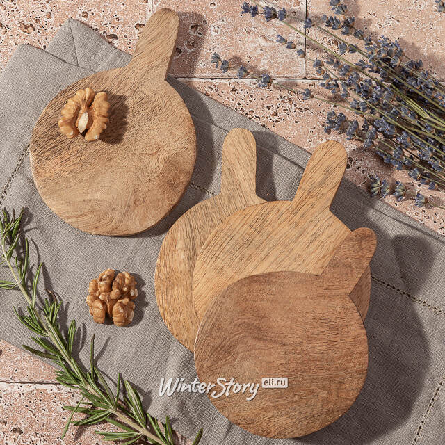 Доска для подачи закусок Либретто 15 см, 4 шт, круглая Boltze