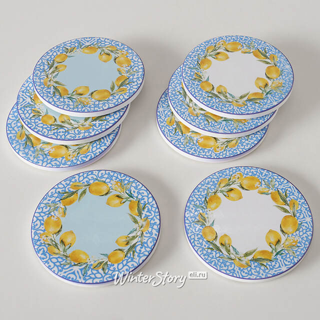 Набор подставок под кружки Capri Lemony 10 см белый, 4 шт Boltze