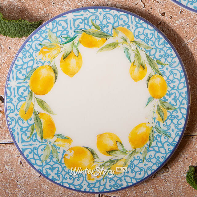 Набор подставок под кружки Capri Lemony 10 см белый, 4 шт Boltze