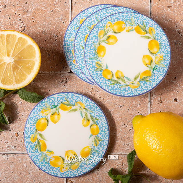 Набор подставок под кружки Capri Lemony 10 см белый, 4 шт Boltze