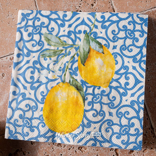 Бумажные салфетки Capri: Lemon a twig 17*17 см, 20 шт Boltze