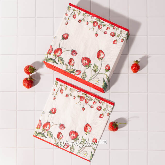 Бумажные салфетки Sweet Strawberries 17*17 см, 20 шт Boltze