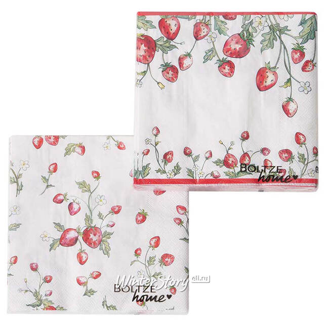 Бумажные салфетки Sweet Strawberries 17*17 см, 20 шт Boltze