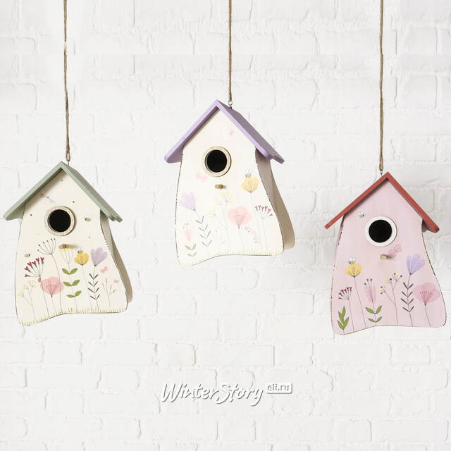 Садовое украшение Скворечник Фловерис 22 см зеленый Boltze