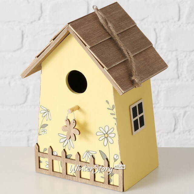 Садовое украшение Скворечник Primavera 22 см желтый Boltze