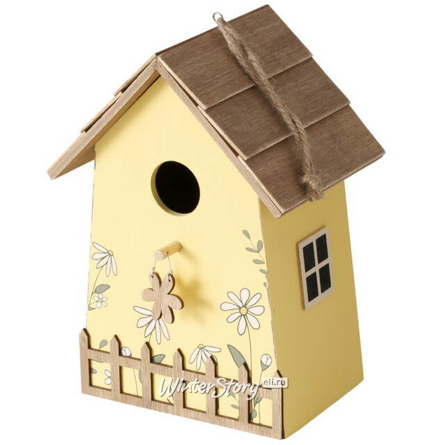 Садовое украшение Скворечник Primavera 22 см желтый Boltze