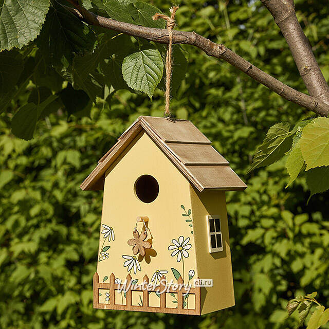 Садовое украшение Скворечник Primavera 22 см желтый Boltze