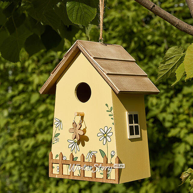 Садовое украшение Скворечник Primavera 22 см желтый Boltze