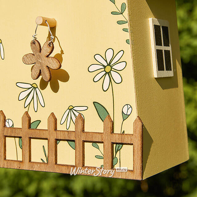 Садовое украшение Скворечник Primavera 22 см желтый Boltze