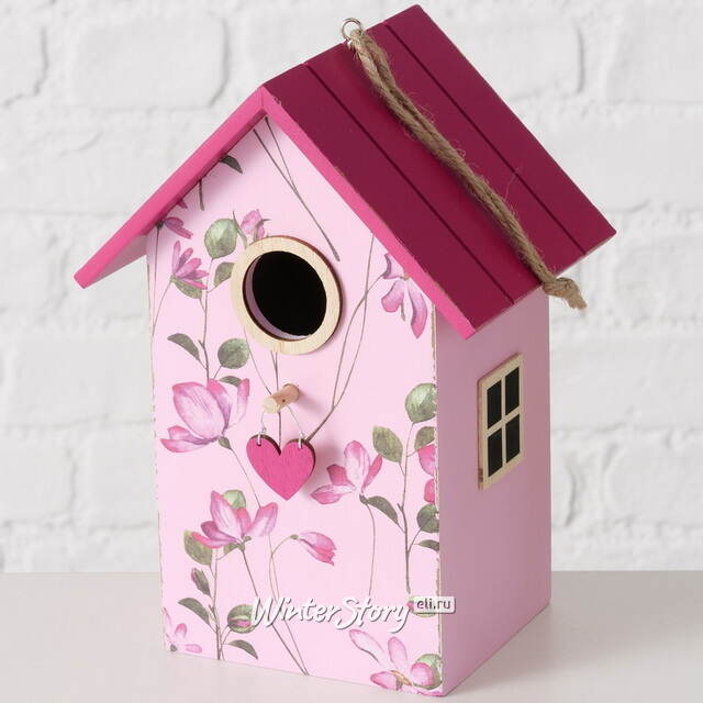 Садовое украшение Скворечник Primula 22 см розовый Boltze