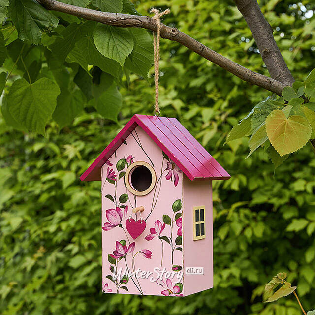 Садовое украшение Скворечник Primula 22 см розовый Boltze