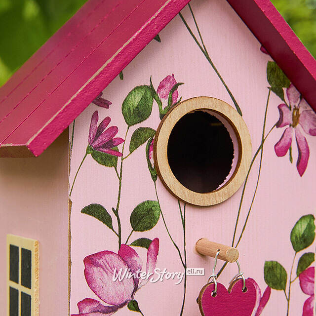 Садовое украшение Скворечник Primula 22 см розовый Boltze