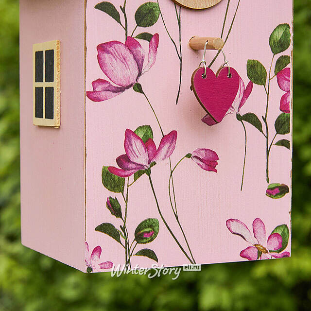 Садовое украшение Скворечник Primula 22 см розовый Boltze