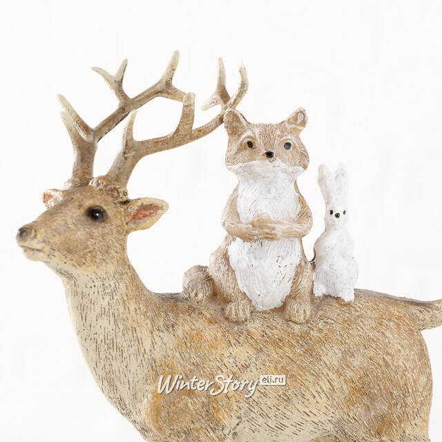 Декоративная фигурка Олень Марселон с друзьями 15 см Boltze