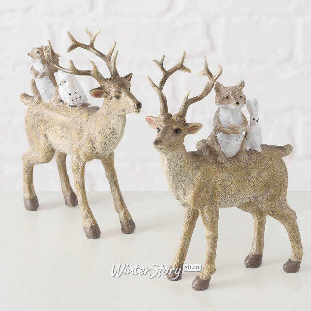 Декоративная фигурка Олень Маркелин с друзьями 15 см Boltze