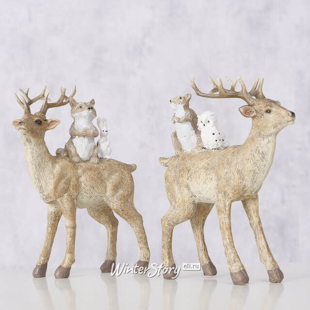 Декоративная фигурка Олень Маркелин с друзьями 15 см Boltze