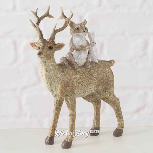 Декоративная фигурка Олень Марселон с друзьями 15 см Boltze