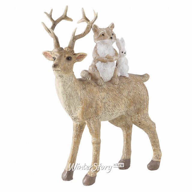 Декоративная фигурка Олень Марселон с друзьями 15 см Boltze
