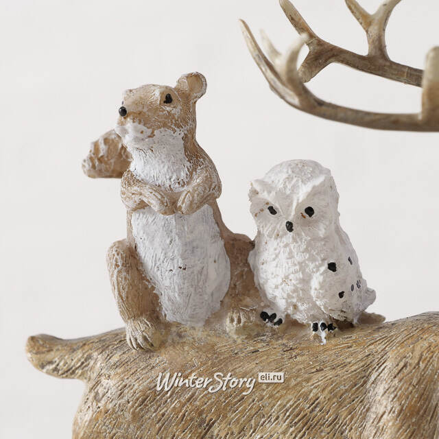 Декоративная фигурка Олень Маркелин с друзьями 15 см Boltze