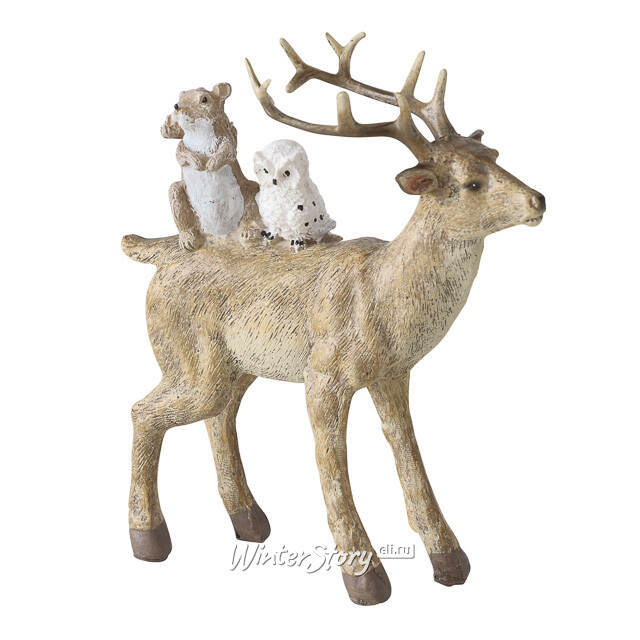 Декоративная фигурка Олень Маркелин с друзьями 15 см Boltze